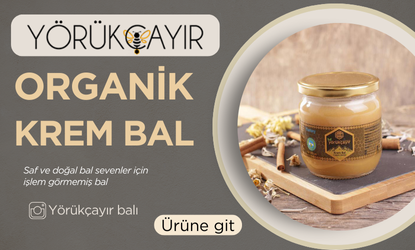 Organik krem işlenmemiş bal